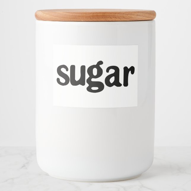 White Ceramic Kitchen Canisters Home Food Storage  Food Label (Front)