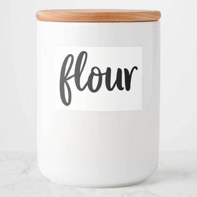 White Ceramic Kitchen Canisters Home Food Storage  Food Label (Front)