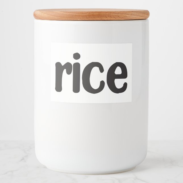 White Ceramic Kitchen Canisters Home Food Storage  Food Label (Front)