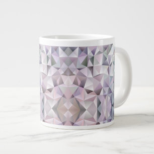 White ceramic mug featuring a geometric pattern