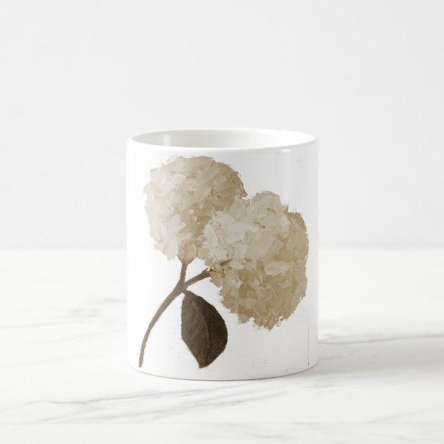 White ceramic mug with hydrangeas (Center)
