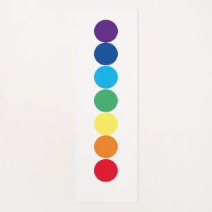 White Chakra Rainbow Dot Yoga Mat