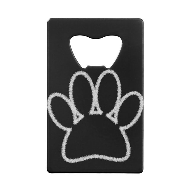White Chalk Line Dog Paw Print Credit Card Bottle Opener (Back)