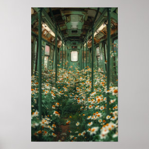 White Chamomile Flower Field Poster