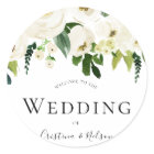 White Champagne Flowers Wedding Welcome Thank You
