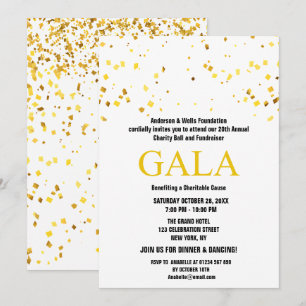 White Charity Ball Corporate Fundraising Party Invitation