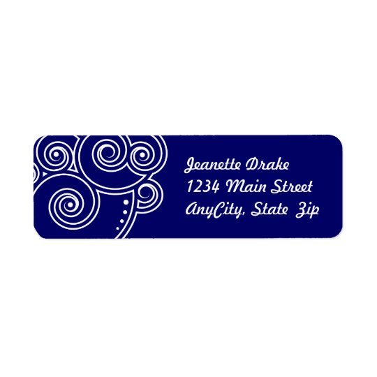 White Charming Swirls Return Address Labels