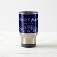 White Charming Swirls Travel Mug