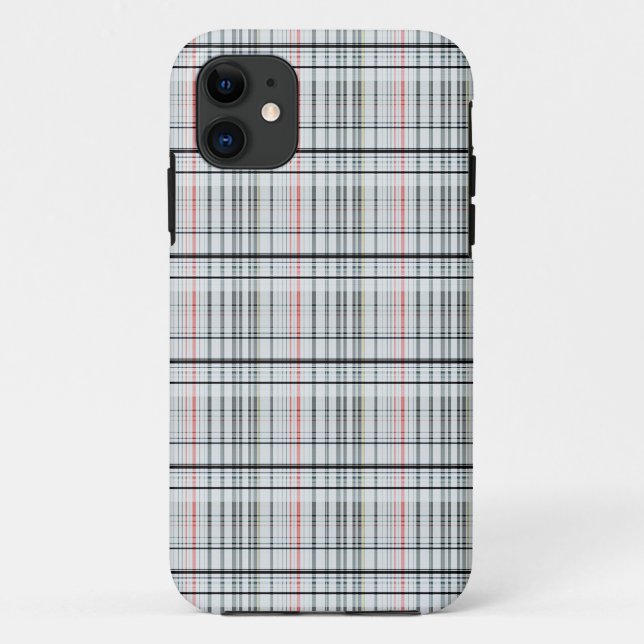White Checked Tartan Print, Case-Mate iPhone Case (Back)