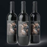 White Cheers Elegant Calligraphy Wedding Photo Wine Label<br><div class="desc">Elegant calligraphy wine labels with "cheers" script,  custom text and a photo. For more advanced customization of this design,  please click the BLUE DESIGN TOOL BUTTON. Matching items are also available.</div>