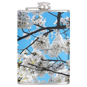 White Cherry Blossom Flask