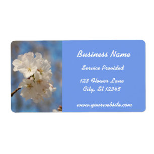 White Cherry Blossom Label