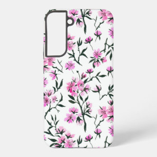 White cherry blossom on white samsung galaxy case