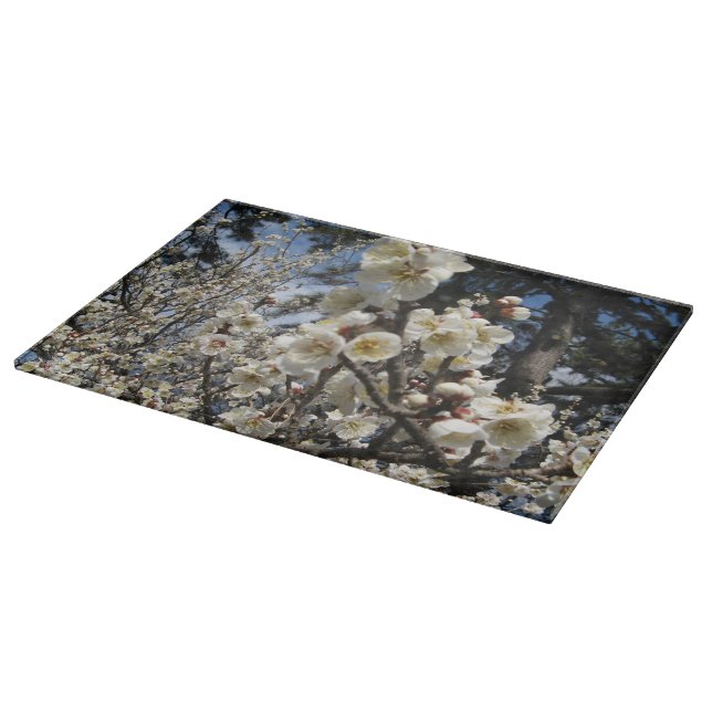 White Cherry Blossom / Sakura / サクラ（桜） Cutting Board (Corner)