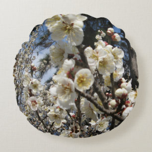 White Cherry Blossom / Sakura / サクラ（桜） Round Pillow