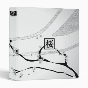White Cherry Blossom Tree Binder