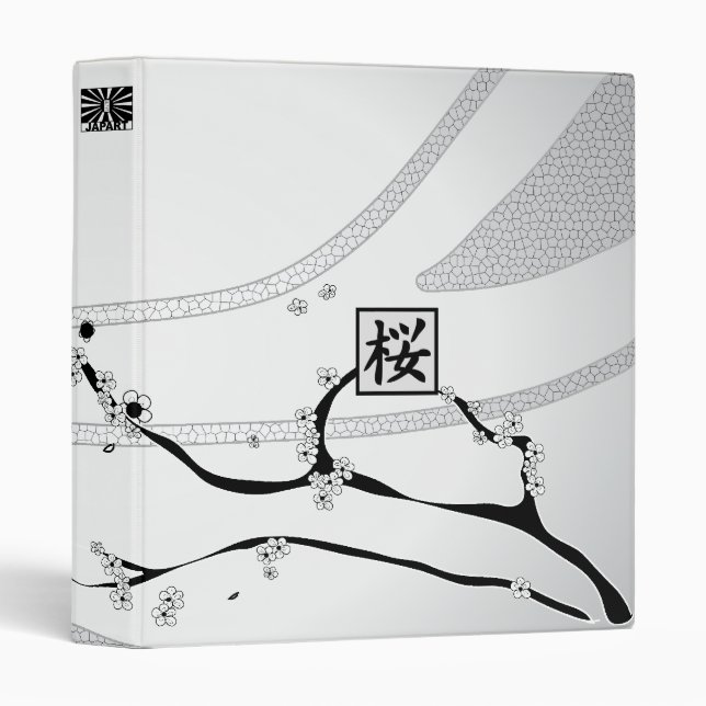 White Cherry Blossom Tree Binder (Front/Spine)