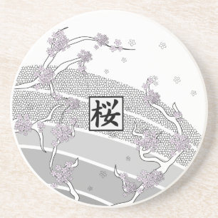 White Cherry Blossom Tree Coaster