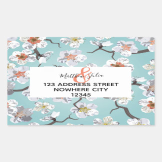 White Cherry Blossom Wedding or Engagement Sticker