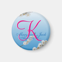White Cherry Blossoms 3d Monogram