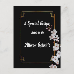 white Cherry Blossoms &golden Frame Bridal Shower Postcard