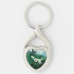 White Cherry Blossoms Keychain