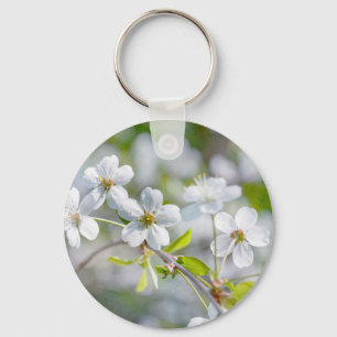 White Cherry Flower Keychain