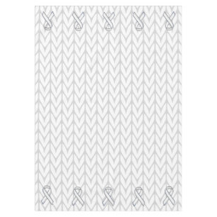 White Chevrons Knit Ribbon Awareness Print Tablecloth