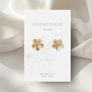 White   Chic Minimalist Floral Earring Display