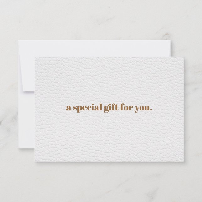 White Chic | Plain Elegant  Leather Look Gift Card (Front)