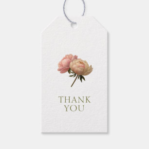 White Chic Rose Wedding Thank You Gift Tags