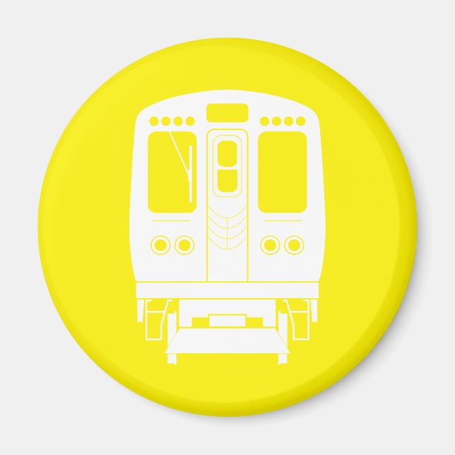 White Chicago “L” Profile on Yellow Background Magnet (Front)