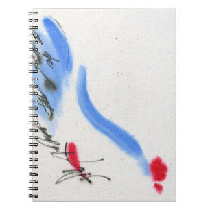 White chicken. Calligraphy and watercolor Notebook