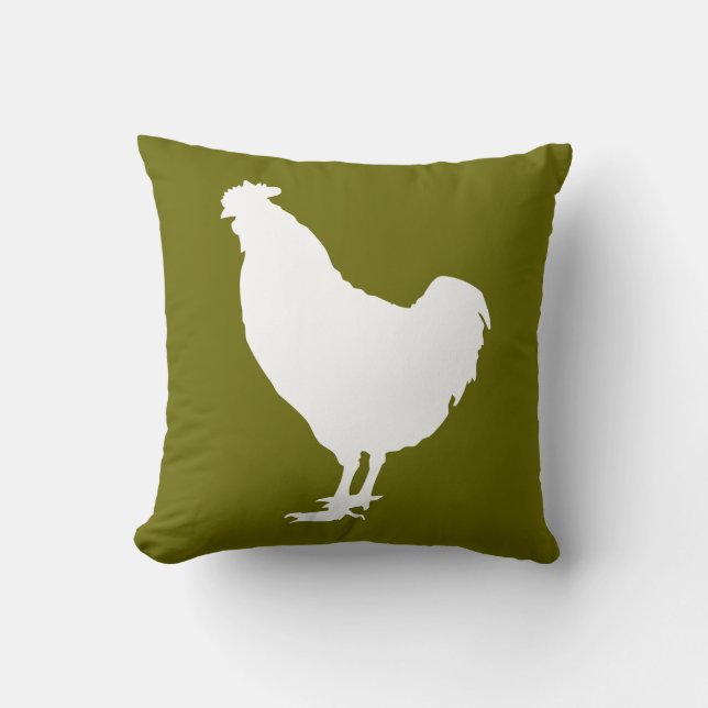 White chicken throw pillow (Front)