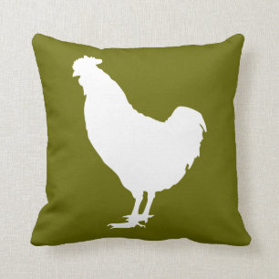 White chicken throw pillow