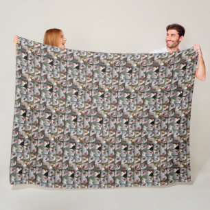 White Chickens Photo Collage, Fleece Blanket