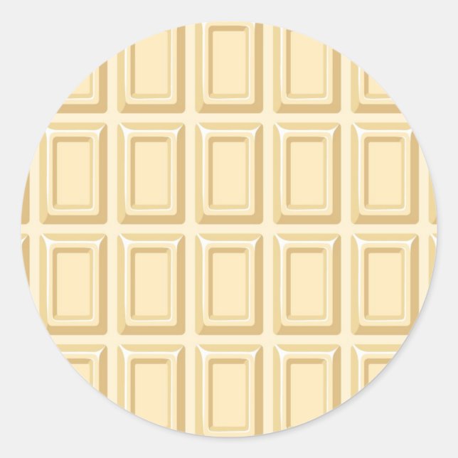 White Chocolate Bar Texture Classic Round Sticker (Front)