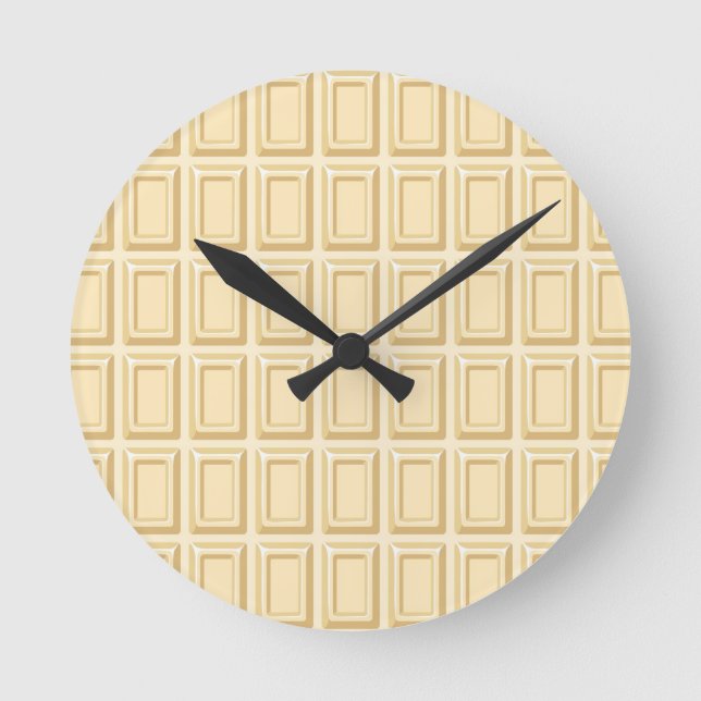 White Chocolate Bar Texture Round Clock (Front)
