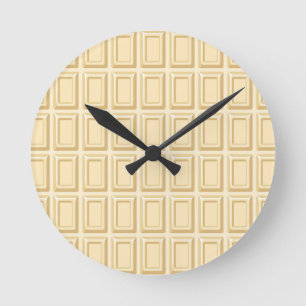 White Chocolate Bar Texture Round Clock