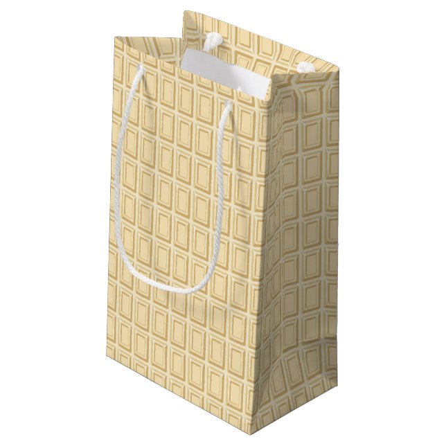 White Chocolate Bar Texture Small Gift Bag (Back Angled)