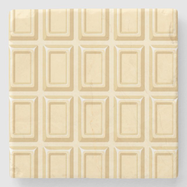 White Chocolate Bar Texture Stone Coaster (Front)