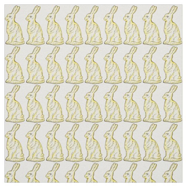 White Chocolate Bunny Rabbits Easter Candy Spring Fabric (Swatch)