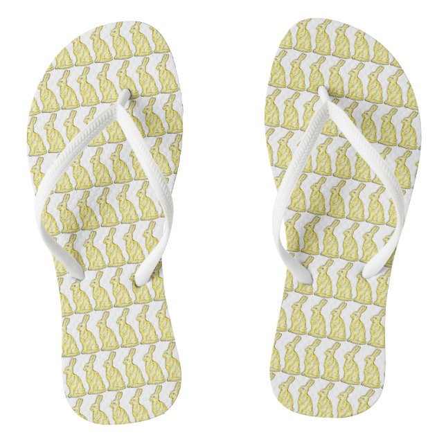 White Chocolate Easter Bunny Rabbit Candy Flip Flops (Footbed)