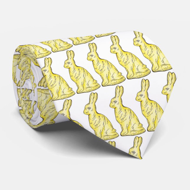 White Chocolate Easter Rabbit Bunny Candy Tie (Rolled)