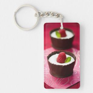 White chocolate mousse dessert keychain