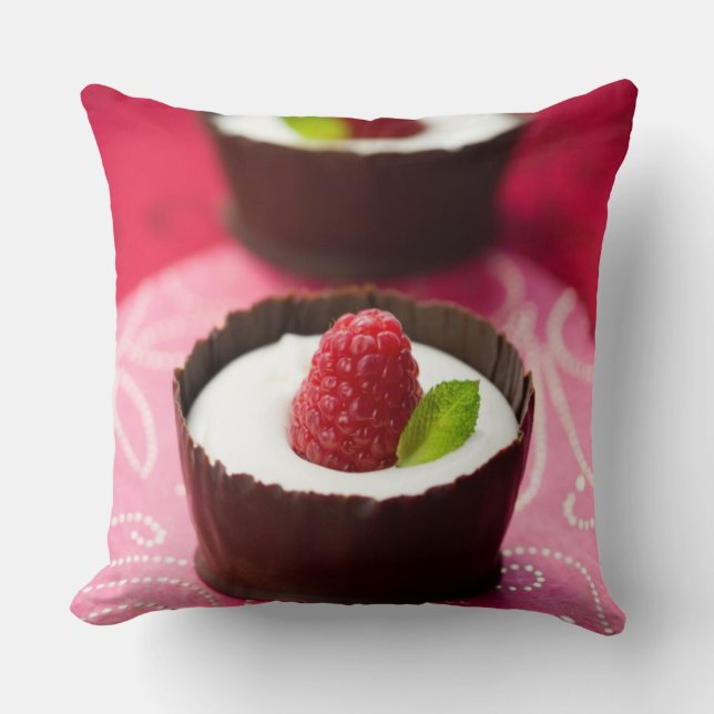 White chocolate mousse dessert throw pillow (Front)