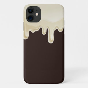 White Chocolate on Dark Chocolate Brown iPhone 11 Case
