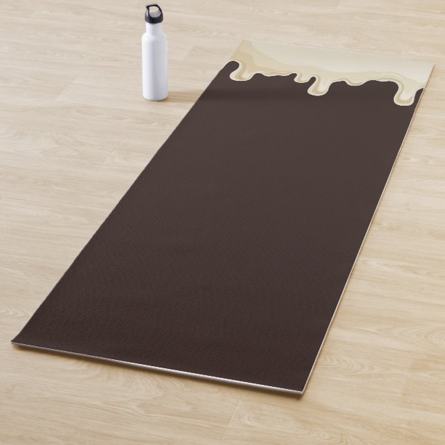 White Chocolate on Dark Chocolate Brown Yoga Mat (In Situ)