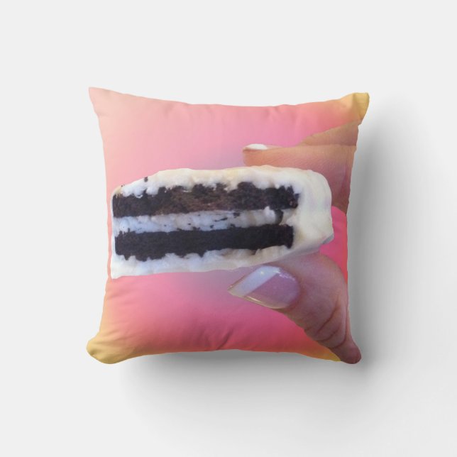 White Chocolate Oreo Throw Pillow (Front)