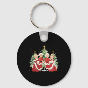 White Christmas 1954 Xmas Song Holiday Pyjamas Re Keychain